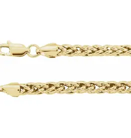 American Jewelry 14k Yellow Gold 2.5mm Wheat Chain Bracelet (9.5")