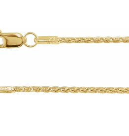 American Jewelry 14k Yellow Gold 1mm Wheat Chain (20")