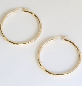 American Jewelry 14k Yellow Gold 45mm Hoop Earrings