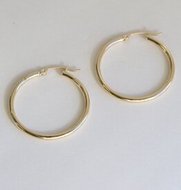 American Jewelry 14k Yellow Gold 30mm Hoop Earrings