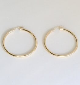 American Jewelry 14k Yellow Gold 35mm  Hoop Earrings