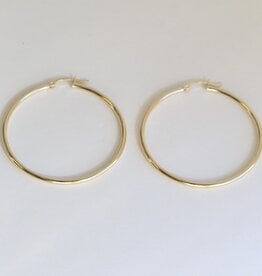 American Jewelry 14k Yellow Gold 45mm Polished Hoop Earrings