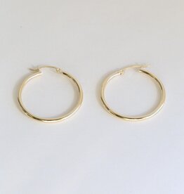 American Jewelry 14k Yellow Gold 30mm Polished Hoop Earrings