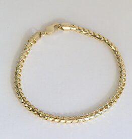 14k Yellow Gold Mens Link Bracelet (8")