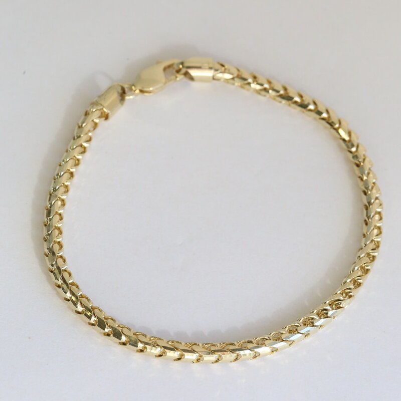 14k Yellow Gold Mens Link Bracelet (8")
