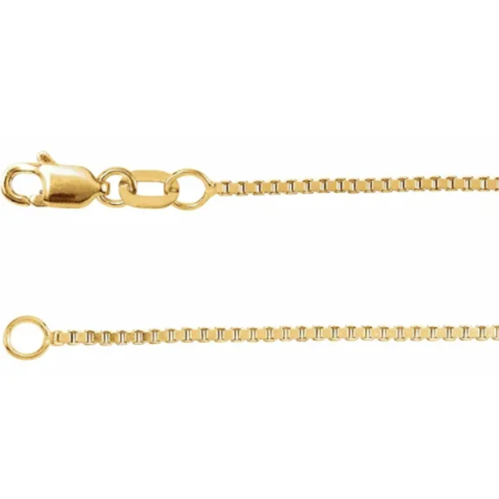 American Jewelry 14k Yellow Gold 1mm Box Chain (16")