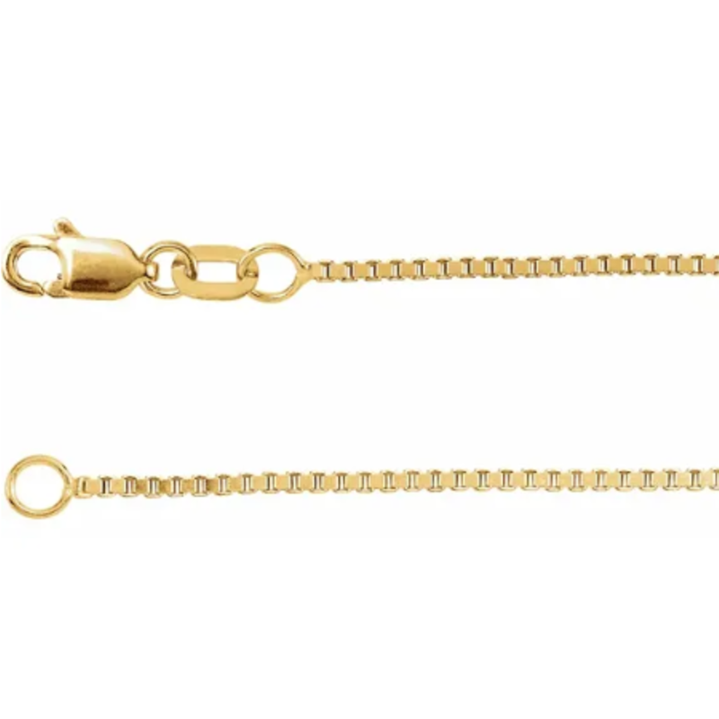 American Jewelry 14k Yellow Gold 1mm Box Chain (16")