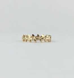 American Jewelry Gold Leaf Vine Stackable Eternity Band Ring