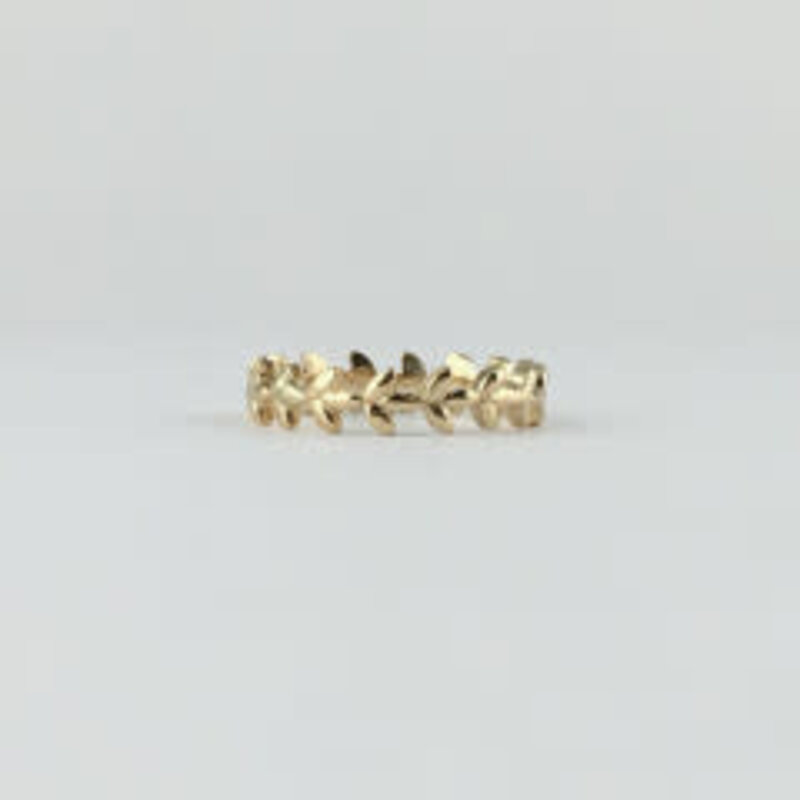 American Jewelry Gold Leaf Vine Stackable Eternity Band Ring