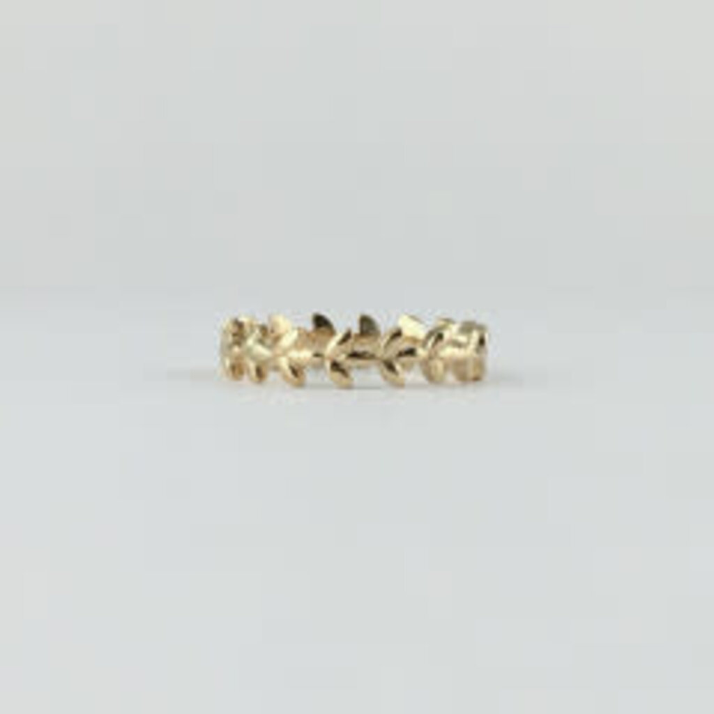 American Jewelry Gold Leaf Vine Stackable Eternity Band Ring