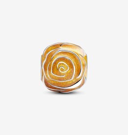Pandora PANDORA Charm, Yellow Rose in Bloom, Yellow Enamel
