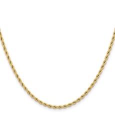 American Jewelry Stainless Steel Gold Plated 2.4mm Rope Chain (22")
