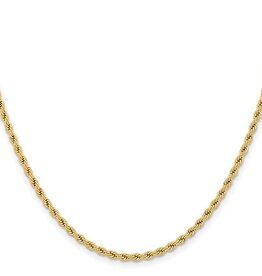 American Jewelry Chisel Stainless Steel Polished Yellow IP-plated 2.4mm 22 inch Rope Chain