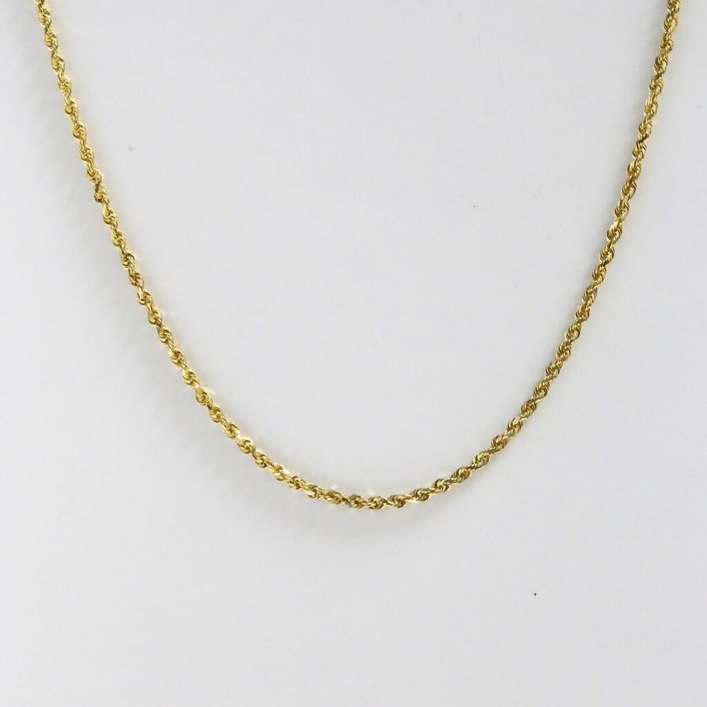 ESTATE 14k Yellow Gold 1.3mm Diamond-Cut Rope Chain (18")