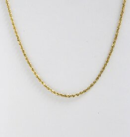 ESTATE 14k Yellow Gold 1.3mm Diamond-Cut Rope Chain (18")