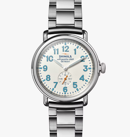 Shinola Shinola Runwell 41mm Watch Alabaster Dial with Silver Band