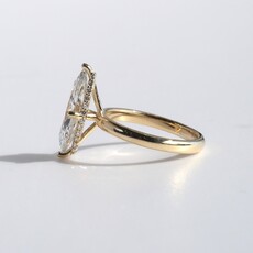 American Jewelry 14k Yellow Gold 3.18ctw (3.03ct F/VS1 Center) IGI Marquise Lab Grown Diamond Hidden Halo Engagement Ring (Size 7)