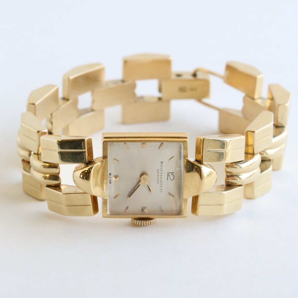 Patek Philippe Pre-Owned Patek Philippe Watch in Aftermarket 18k Yellow Gold Art Deco Style Bracelet (Quartz)
