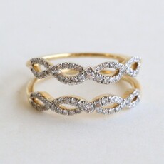 American Jewelry 14k Yellow Gold .50ctw Diamond Infinity Ring Guard