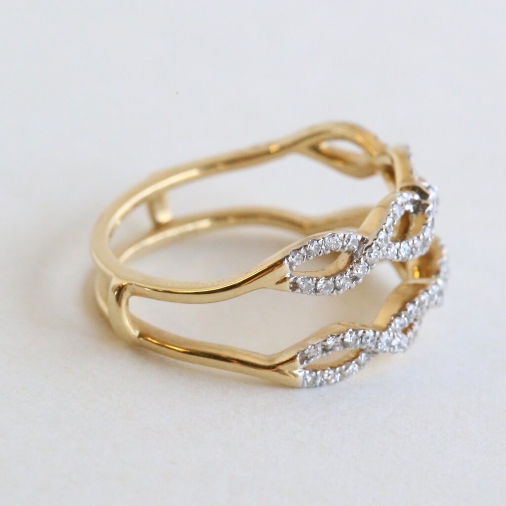 American Jewelry 14k Yellow Gold .50ctw Diamond Infinity Ring Guard