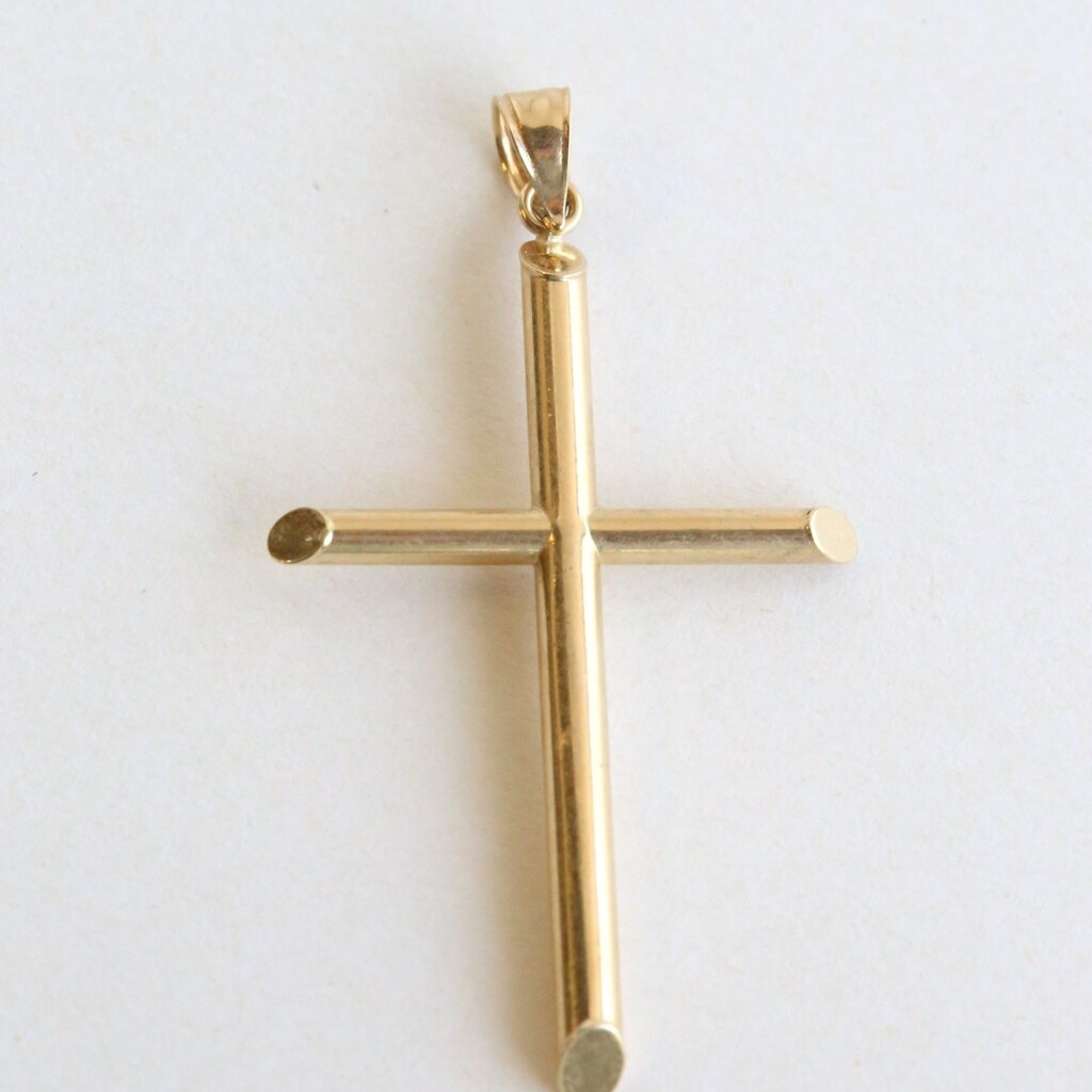 American Jewelry 14k Yellow Gold 40mm Cross Pendant (NO CHAIN)