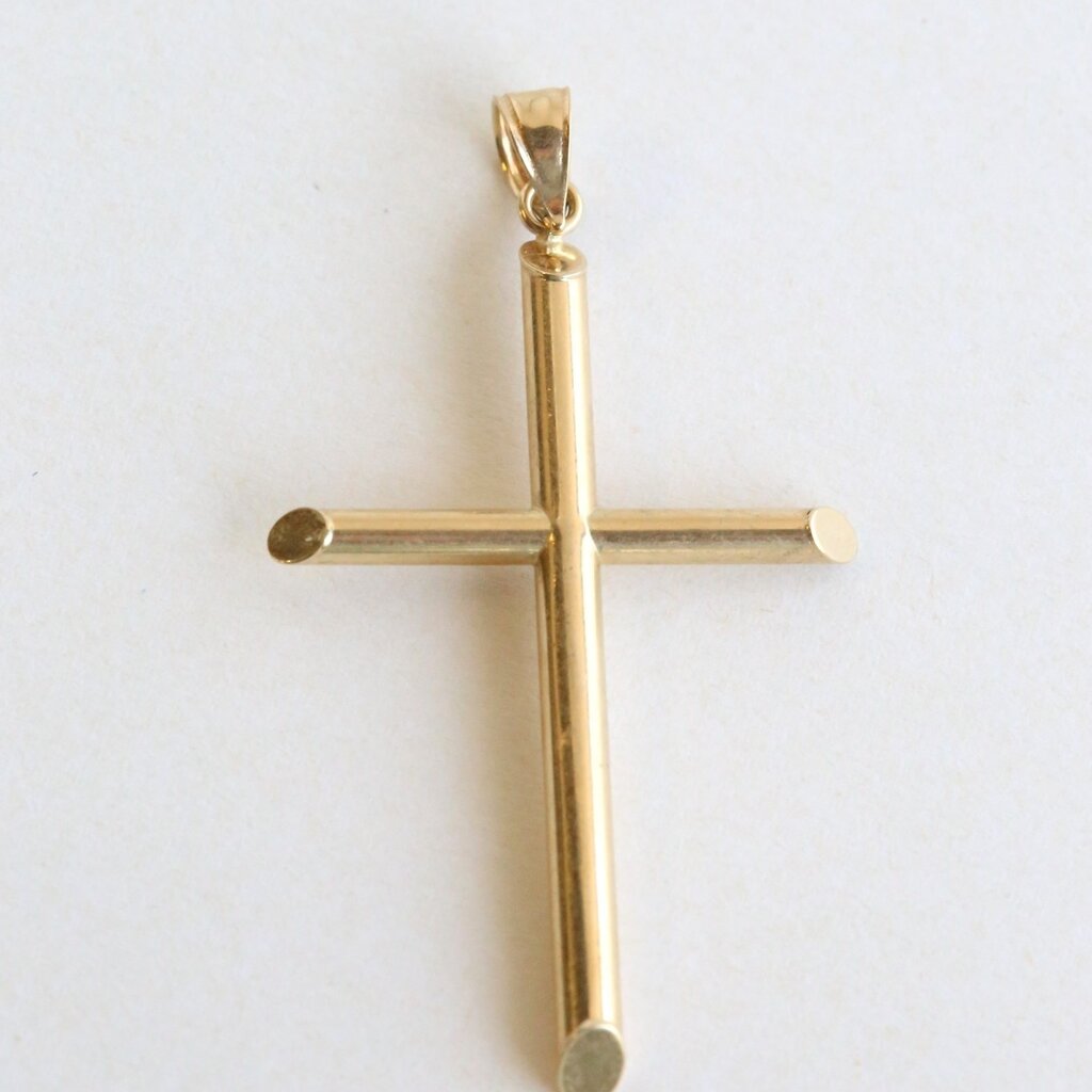 American Jewelry 14k Yellow Gold 45mm Cross Pendant (NO CHAIN)