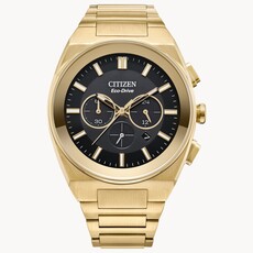 Citizen Citizen Eco Drive Mens, Axiom SC Watch, Black Dial and Gold Tone