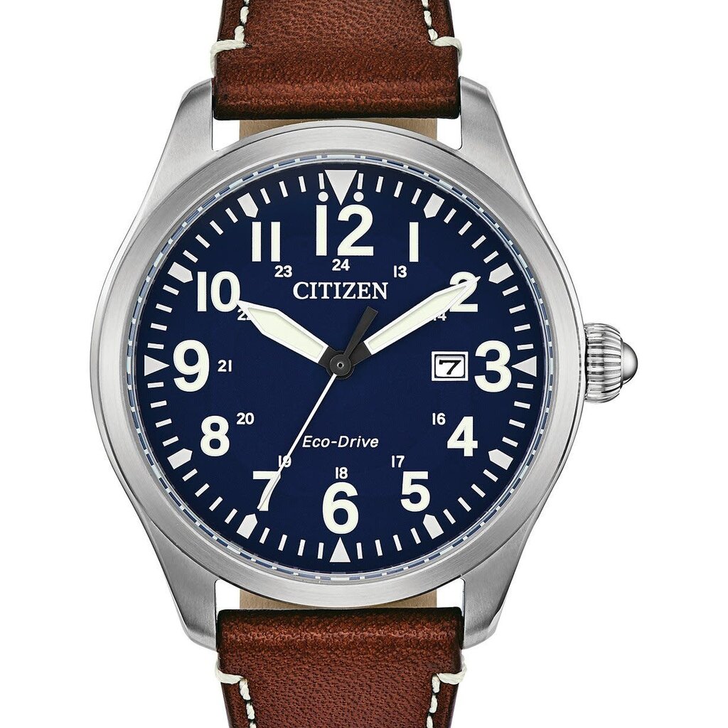 Citizen Citizen Eco-Drive Chandler Gents Watch with Blue Dial & Leather Strap