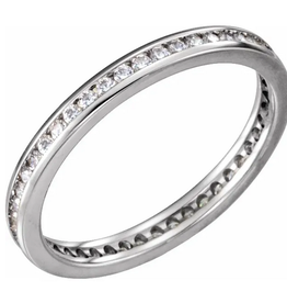 American Jewelry Platinum .25ctw Diamond Channel-Set Eternity Band Size 6.5
