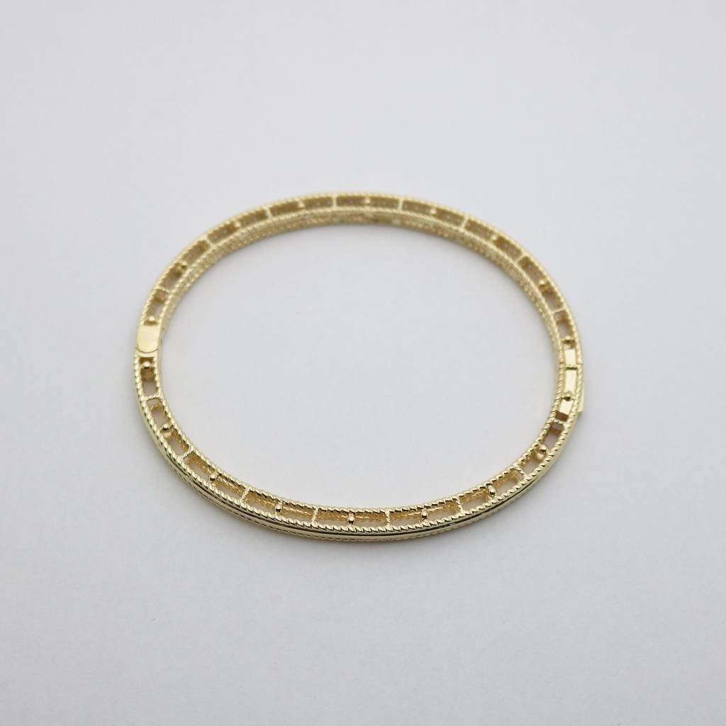 American Jewelry 14k Yellow Gold .84ctw Round Brilliant Diamond Ladies Bangle Bracelet