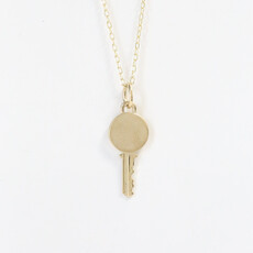 American Jewelry Gold Engravable Key Pendant (Charm only)