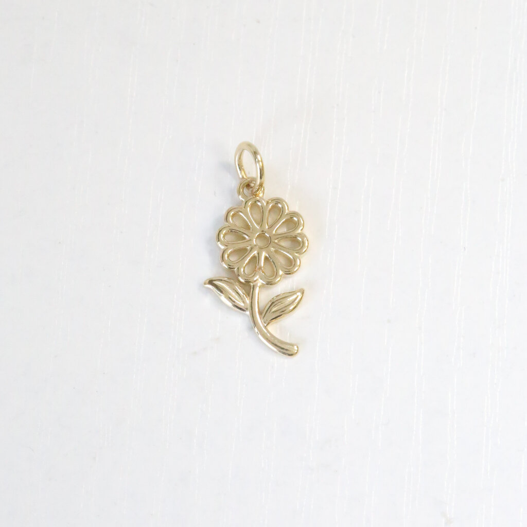 American Jewelry Gold Flower Dangle Pendant (Charm Only)