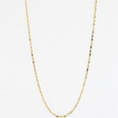 American Jewelry Gold Mirror Link Chain (1.3mm)