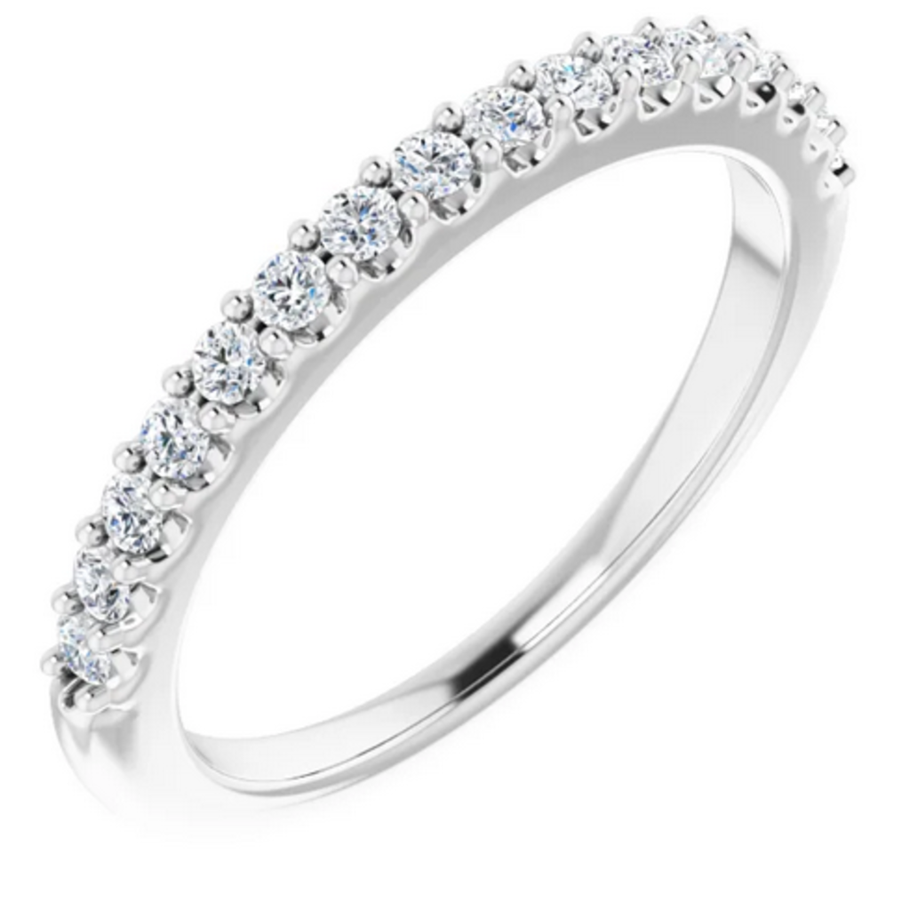 American Jewelry 18K White Gold .25ctw Round Brilliant Diamond Band