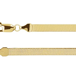 American Jewelry 14K Yellow Gold 20" Heavy Herring Bone Chain 5mm