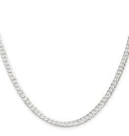 American Jewelry Sterling Silver 3.8mm Flat Curb Chain (24")