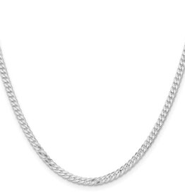 American Jewelry Sterling Silver Rhodium-plated 3.15mm Flat Curb Chain (24")