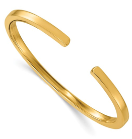 American Jewelry 14K Yellow Gold Engravable Cuff Bracelet