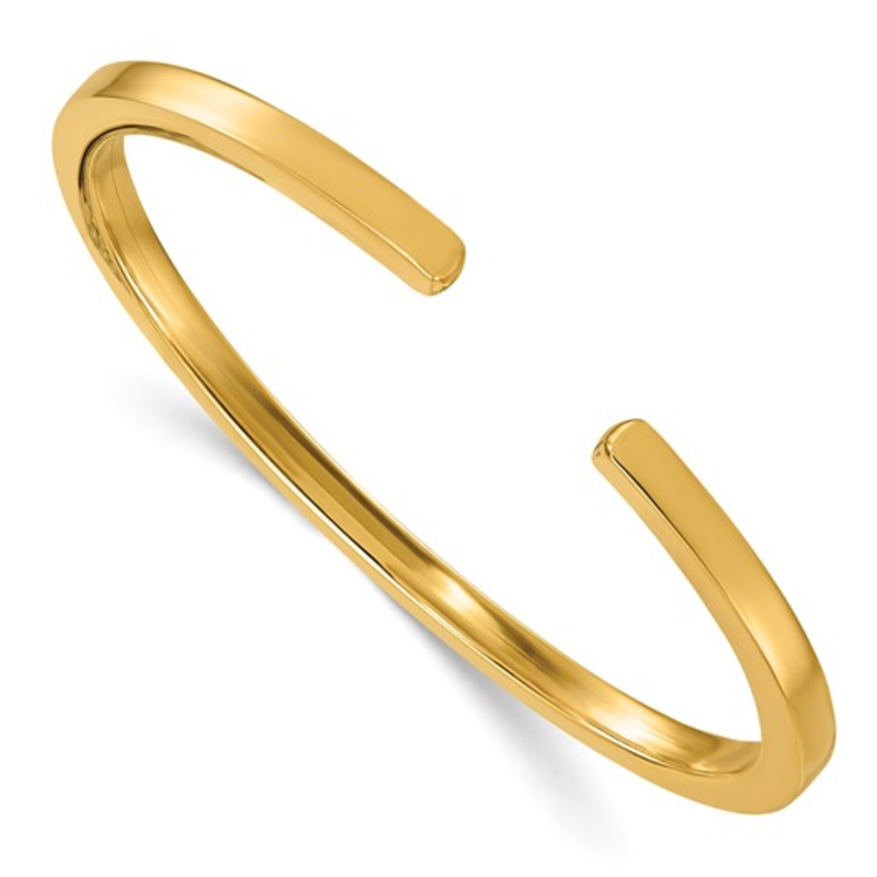 American Jewelry 14K Yellow Gold Engraveable Cuff Bracelet