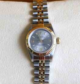 Rolex Preowned Rolex Stainless & 18K Gold Oyster Perpetual Watch w/ Silver DIal & Jubilee Band