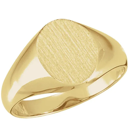 14k Yellow Gold 10x8mm Engravable Ladies Oval Signet Ring (Size 6)