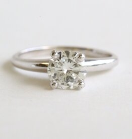 American Jewelry 14k White Gold .94ct J-K/I1 Round Diamond Solitaire Engagement Ring