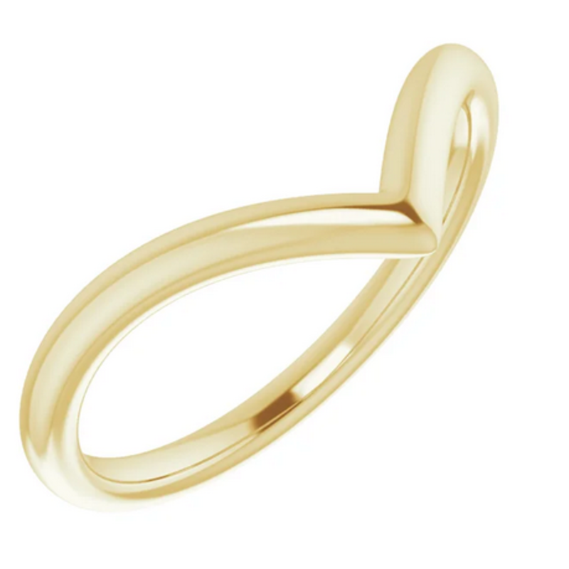 American Jewelry 14k Yellow Gold V Contour Band (Size 7)