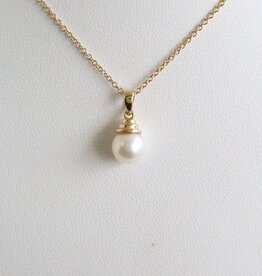 American Jewelry 14k Yellow Gold 6.5-7mm Akoya Pearl Necklace
