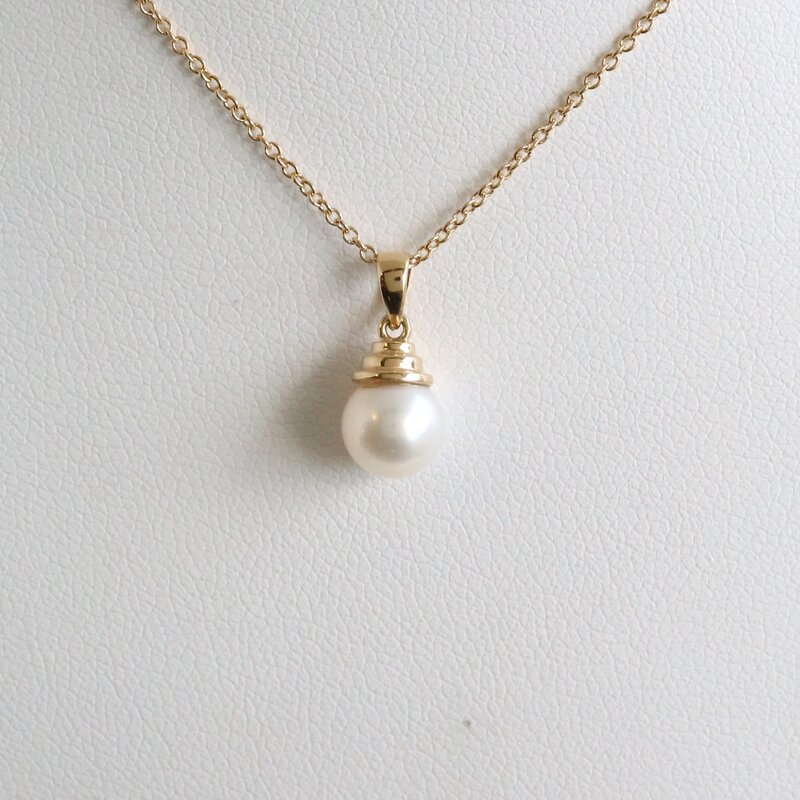 American Jewelry 14k Yellow Gold 6.5-7mm Akoya Pearl Necklace