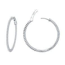 Lafonn Lafonn 1.77ctw 35mm Hinged Hoop Earrings