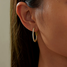 Lafonn Lafonn 1.08cttw 20mm Gold Hinged Hoop Earrings