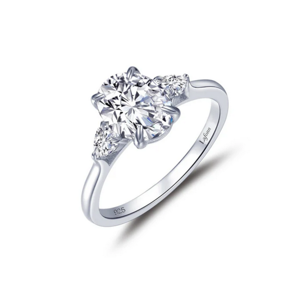 Lafonn Lafonn 2.26cttw 3-Stone Oval Pear Solitaire Engagement Ring (Size 6)