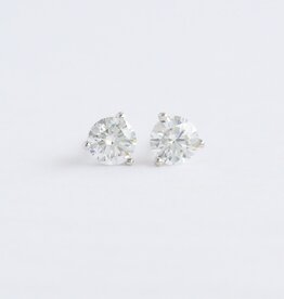 American Jewelry 14k White Gold 1ctw Lab Grown Round Brilliant Diamond Stud Earrings