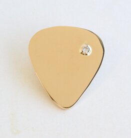 American Jewelry 14k Yelow Gold .05ct Bezel Diamond Accent Guitar Pick Slider Pendant (CHAIN NOT INCLUDED)